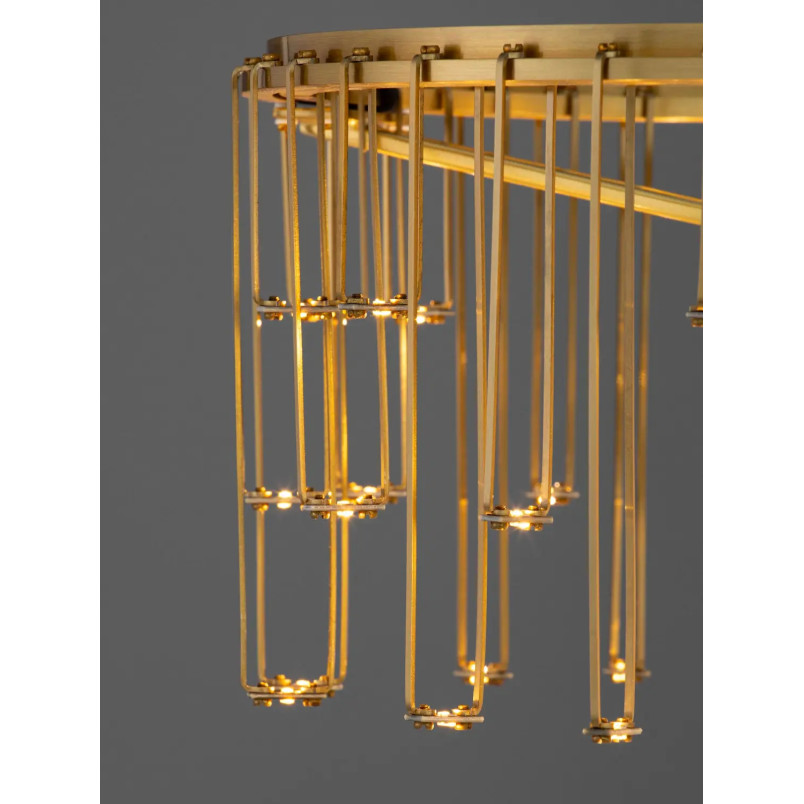 Lampa stołowa metalowa designerska Mars LED 3000K złoty mosiądz