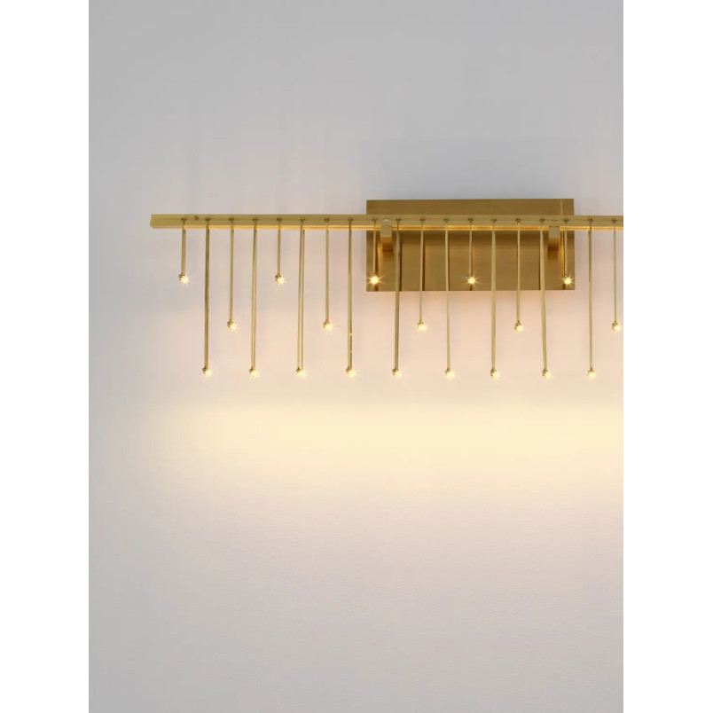 Kinkiet metalowy designerski Mars LED 3000K złoty mosiądz