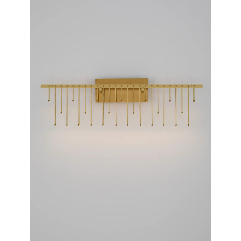 Kinkiet metalowy designerski Mars LED 3000K złoty mosiądz