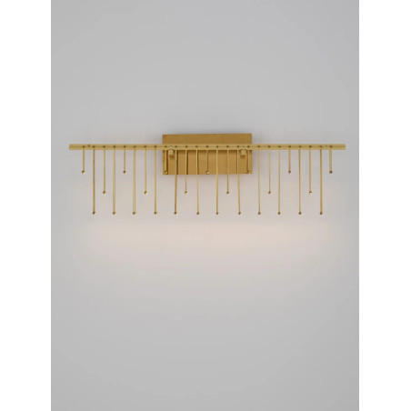 Kinkiet metalowy designerski Mars LED 3000K złoty mosiądz