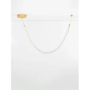 Lampa wisząca szklane kule Moti Long LED 3000K 116cm opal / złoty
