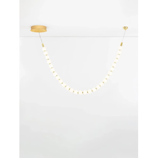 Lampa wisząca szklane kule Moti Long LED 3000K 116cm opal / złoty