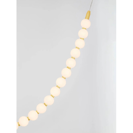 Lampa wisząca szklane kule Moti Long LED 3000K 116cm opal / złoty
