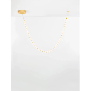 Lampa wisząca szklane kule Moti Long LED 3000K 115cm opal / złoty