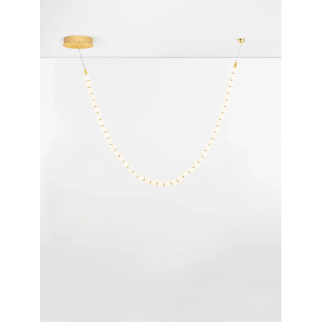Lampa wisząca szklane kule Moti Long LED 3000K 115cm opal / złoty