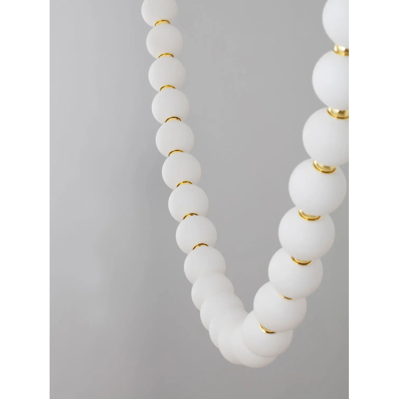 Lampa wisząca szklane kule Moti Long LED 3000K 115cm opal / złoty