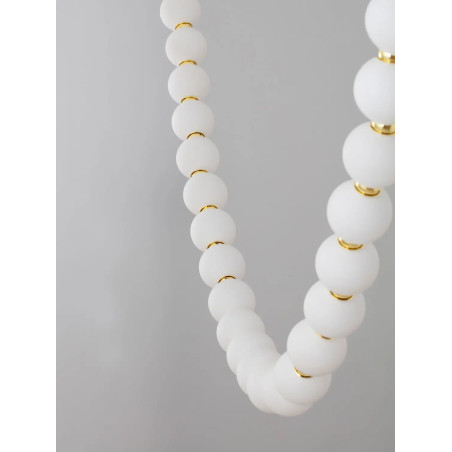 Lampa wisząca szklane kule Moti Long LED 3000K 115cm opal / złoty