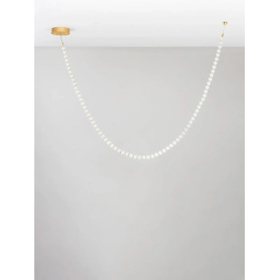 Lampa wisząca szklane kule Moti Long LED 3000K 200cm opal / złoty