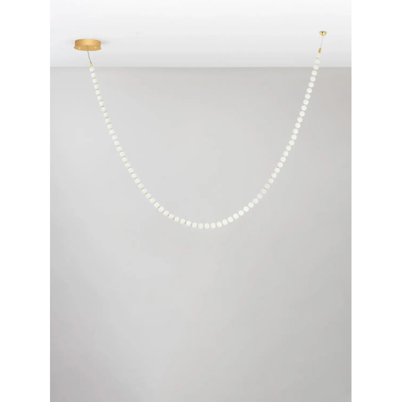 Lampa wisząca szklane kule Moti Long LED 3000K 200cm opal / złoty