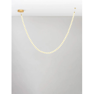 Lampa wisząca szklane kule Moti Long LED 3000K 200cm opal / złoty