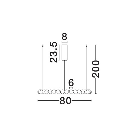 Lampa wisząca okrągła ze szklanymi kulami i pilotem Moti LED 3000K 80cm opal / chrom