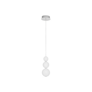 Lampa wisząca 3 szklane kule Moti LED 3000K 10cm opal / chrom