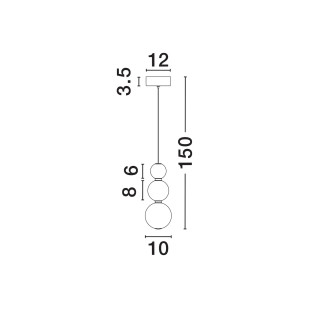 Lampa wisząca 3 szklane kule Moti LED 3000K 10cm opal / chrom