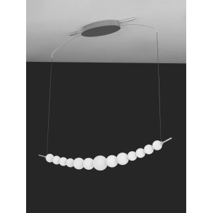 Lampa wisząca podłużna ze szklanymi kulami Moti LED 3000K 107cm opal / chrom