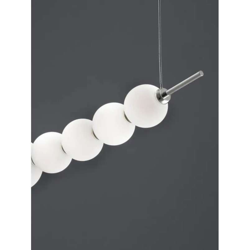 Lampa wisząca podłużna ze szklanymi kulami Moti LED 3000K 107cm opal / chrom