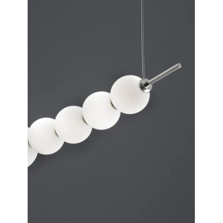 Lampa wisząca podłużna ze szklanymi kulami Moti LED 3000K 107cm opal / chrom