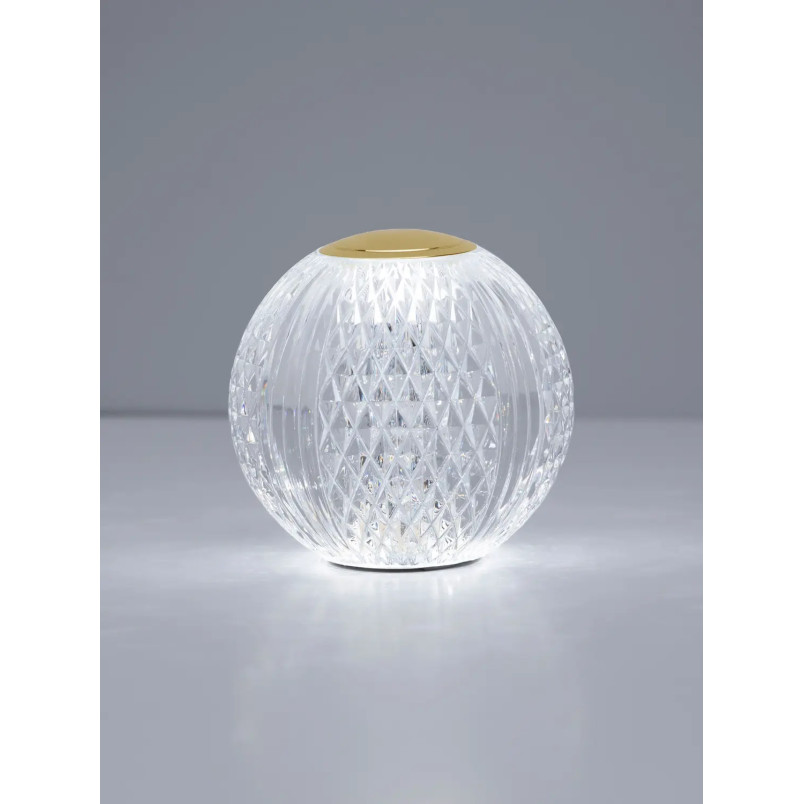 Lampa stołowa kula glamour Jewels LED 3200K 9cm przeźroczysto-złota