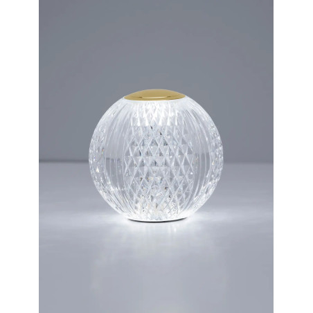 Lampa stołowa kula glamour Jewels LED 3200K 9cm przeźroczysto-złota