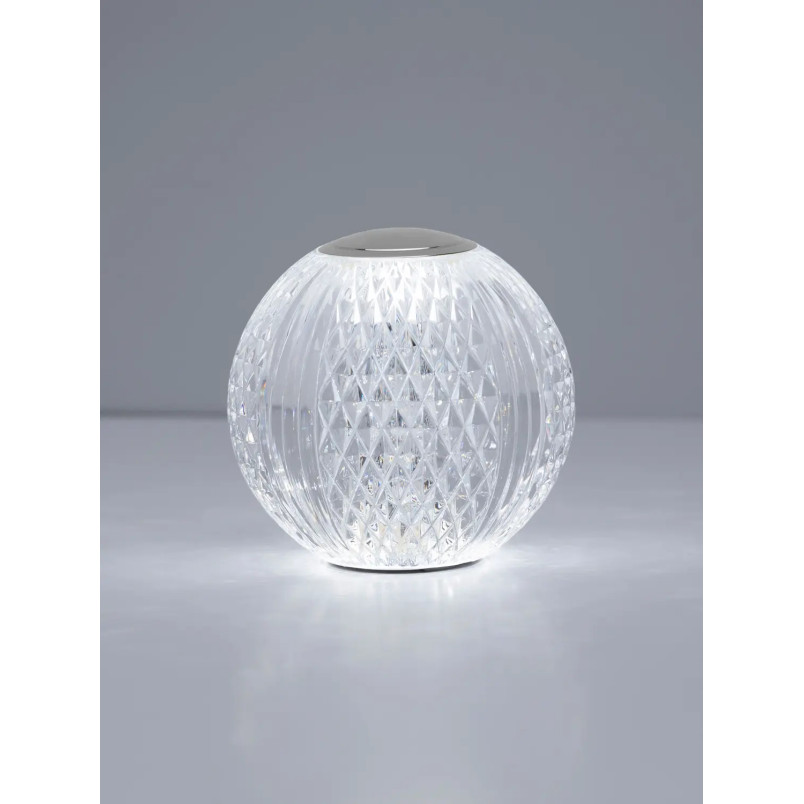 Lampa stołowa kula glamour Diamante LED 3200K 9cm chrom