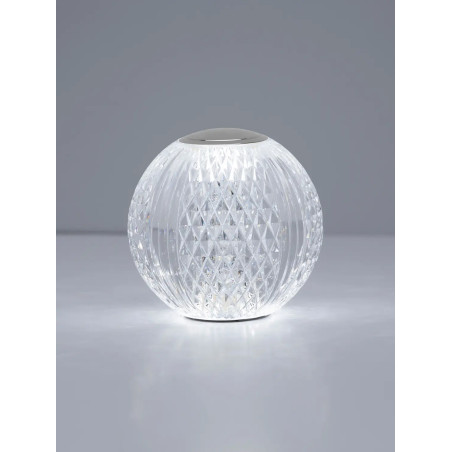 Lampa stołowa kula glamour Diamante LED 3200K 9cm chrom