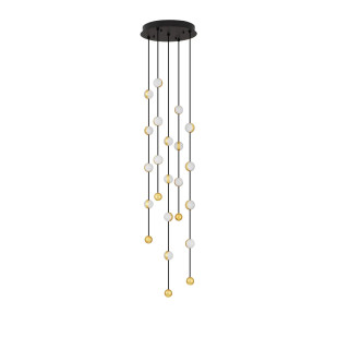 Lampa wiszące kule modern Nicone LED 3000K 38cm czarny / złoty / akryl