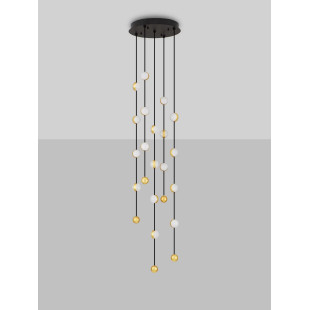 Lampa wiszące kule modern Nicone LED 3000K 38cm czarny / złoty / akryl