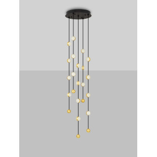 Lampa wiszące kule modern Nicone LED 3000K 38cm czarny / złoty / akryl