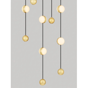 Lampa wiszące kule modern Nicone LED 3000K 38cm czarny / złoty / akryl