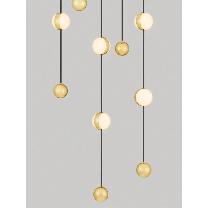 Lampa wiszące kule modern Nicone LED 3000K 38cm czarny / złoty / akryl