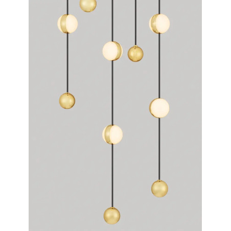 Lampa wiszące kule modern Nicone LED 3000K 38cm czarny / złoty / akryl