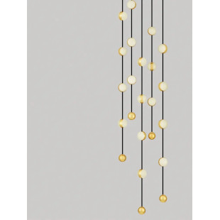 Lampa wiszące kule modern Nicone LED 3000K 38cm czarny / złoty / akryl