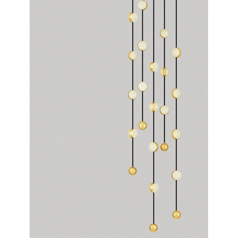 Lampa wiszące kule modern Nicone LED 3000K 38cm czarny / złoty / akryl