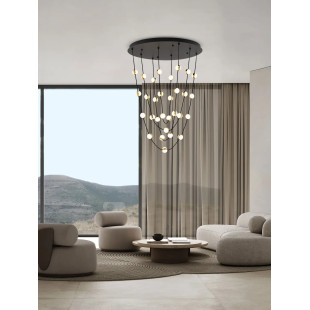 Lampa wiszące kule modern Nicone LED 3000K 84cm czarny / złoty / akryl