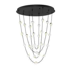 Lampa wiszące kule modern Nicone LED 3000K 84cm czarny / złoty / akryl