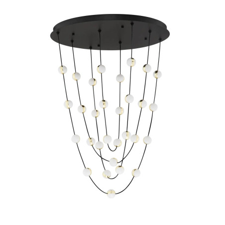 Lampa wiszące kule modern Nicone LED 3000K 84cm czarny / złoty / akryl