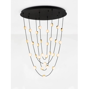 Lampa wiszące kule modern Nicone LED 3000K 84cm czarny / złoty / akryl