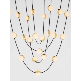 Lampa wiszące kule modern Nicone LED 3000K 84cm czarny / złoty / akryl