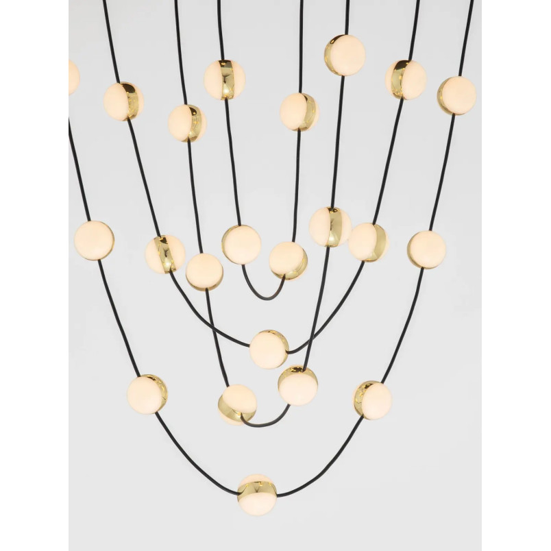 Lampa wiszące kule modern Nicone LED 3000K 84cm czarny / złoty / akryl