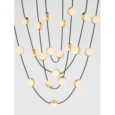Lampa wiszące kule modern Nicone LED 3000K 84cm czarny / złoty / akryl