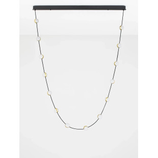 Lampa wiszące kule modern Nicone LED 3000K 127cm czarny / złoty / akryl