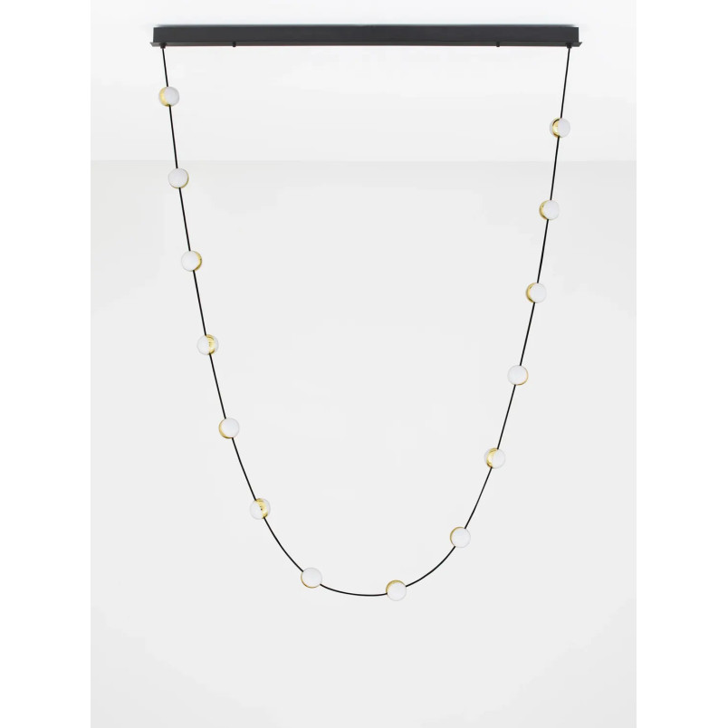 Lampa wiszące kule modern Nicone LED 3000K 127cm czarny / złoty / akryl