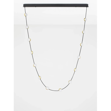 Lampa wiszące kule modern Nicone LED 3000K 127cm czarny / złoty / akryl