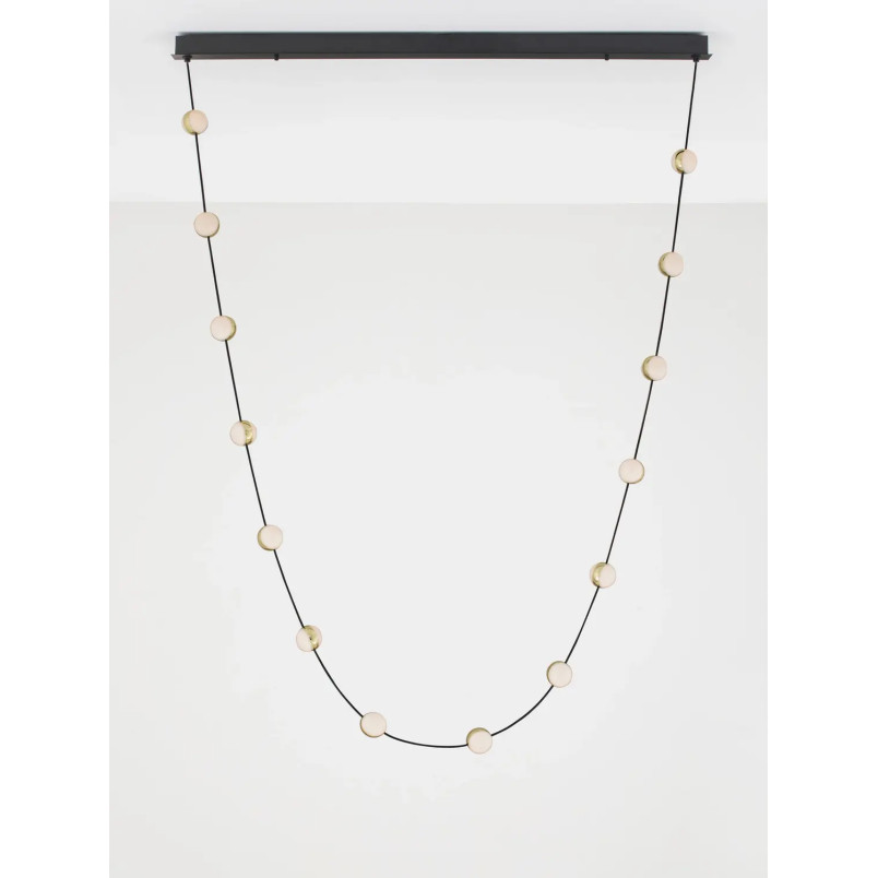 Lampa wiszące kule modern Nicone LED 3000K 127cm czarny / złoty / akryl