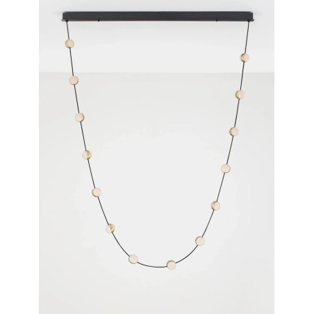 Lampa wiszące kule modern Nicone LED 3000K 127cm czarny / złoty / akryl
