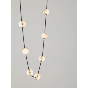 Lampa wiszące kule modern Nicone LED 3000K 127cm czarny / złoty / akryl