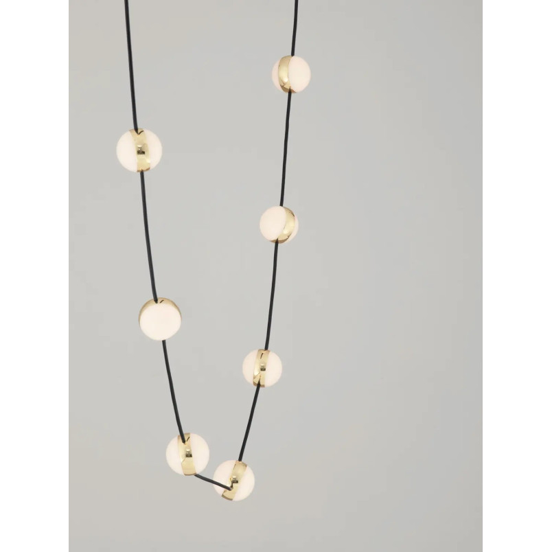 Lampa wiszące kule modern Nicone LED 3000K 127cm czarny / złoty / akryl