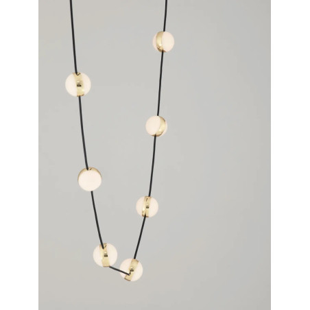 Lampa wiszące kule modern Nicone LED 3000K 127cm czarny / złoty / akryl