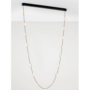Lampa wiszące kule modern Nicone II LED 3000K 127cm czarny / złoty / akryl