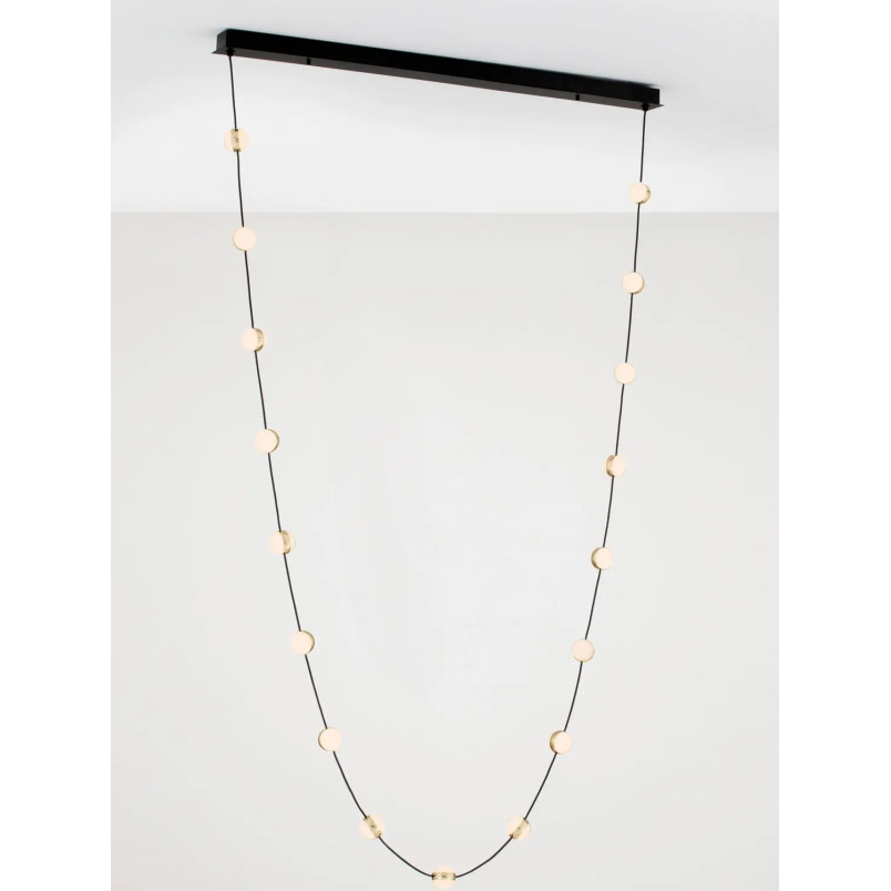 Lampa wiszące kule modern Nicone II LED 3000K 127cm czarny / złoty / akryl