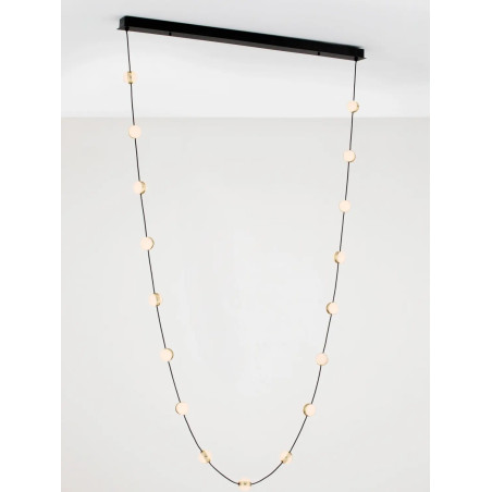 Lampa wiszące kule modern Nicone II LED 3000K 127cm czarny / złoty / akryl